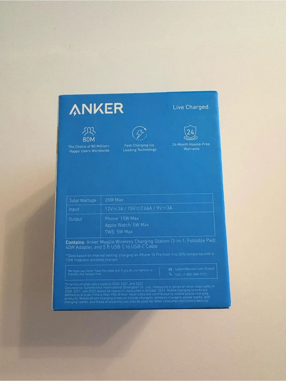 UNOPENED Anker Ultra-Compact 3-in-1 Qi2 Charger - Pink